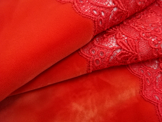  ビロードレース花模様ショール